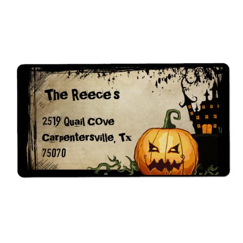Spooky Pumpkin Halloween Address Labels