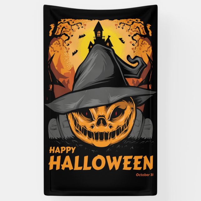 Spooky Pumpkin Halloween Banner (Vertical)