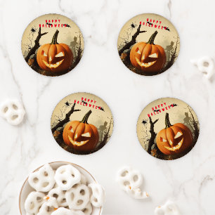 Spooky Pumpkin Halloween Collection Coaster Set