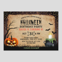 Spooky Pumpkin Halloween Costume Birthday Party Invitation