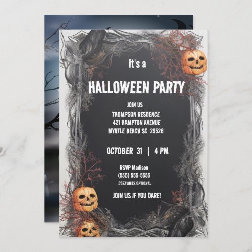 Spooky Pumpkin Halloween Party   Invitation