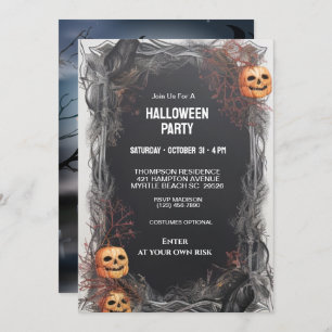 Spooky Pumpkin Halloween Party Invitation