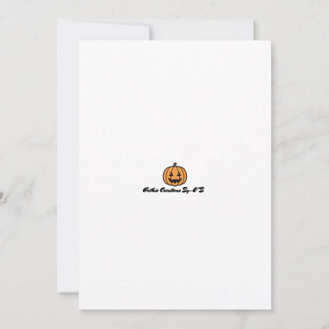 Spooky Pumpkin Halloween Party Invitation (Back)