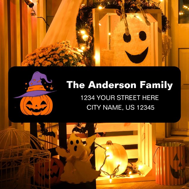 Spooky Pumpkin Halloween Party Mail Return Address Label (Creator Uploaded)