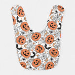 Spooky Pumpkin Halloween Pattern Baby Bib