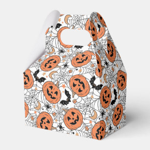 Spooky Pumpkin Halloween Pattern Favor Boxes