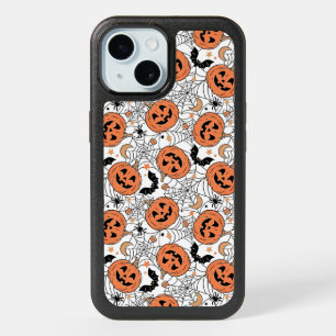 Spooky Pumpkin Halloween Pattern iPhone 15 Case