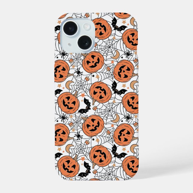 Spooky Pumpkin Halloween Pattern Iphone Case (Back)