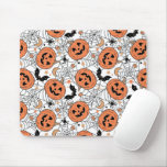 Spooky Pumpkin Halloween Pattern Mouse Pad