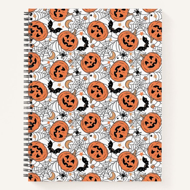 Spooky Pumpkin Halloween Pattern Notebook (Front)