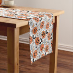 Spooky Pumpkin Halloween Pattern Short Table Runner