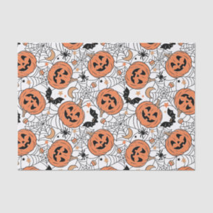 Spooky Pumpkin Halloween Pattern Tissue Paper