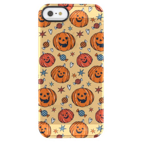 Spooky Pumpkin Halloween Pattern Clear iPhone SE55s Case