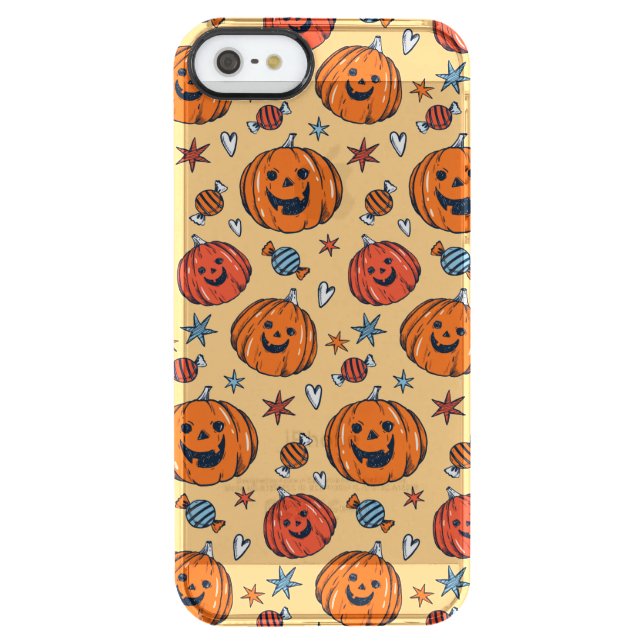 Spooky Pumpkin Halloween Pattern Uncommon iPhone Case (Back)