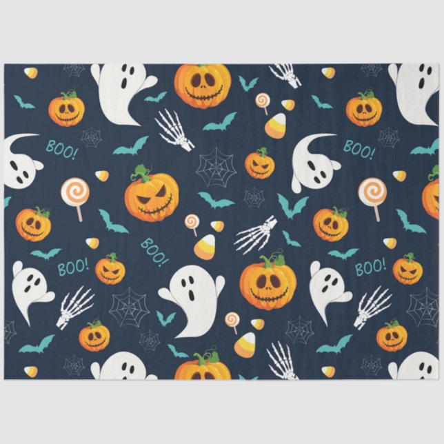 Spooky Pumpkin Halloween Series Design 12 Tissue Paper (Front)