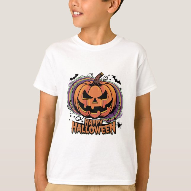 Spooky Pumpkin Halloween T-Shirt (Front)