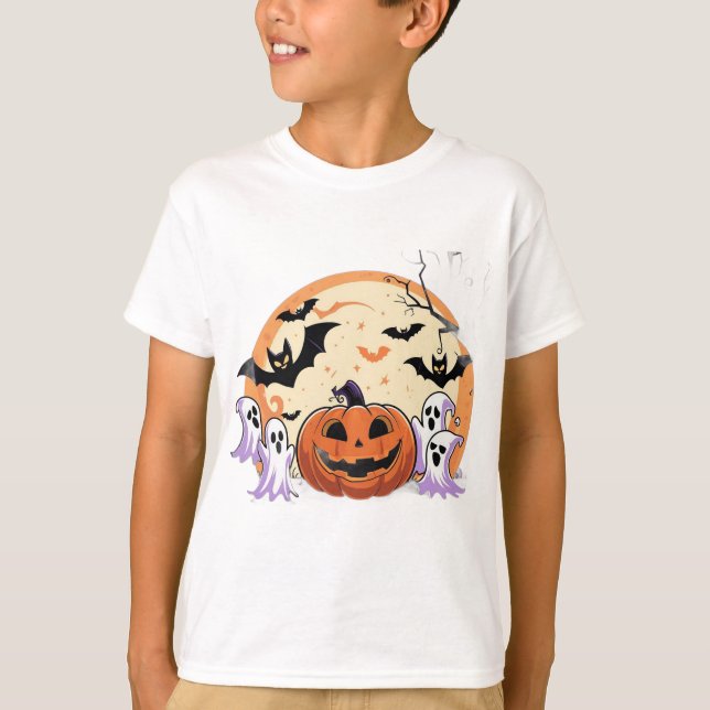 Spooky Pumpkin Halloween Tee Boys' T-Shirts (Front)