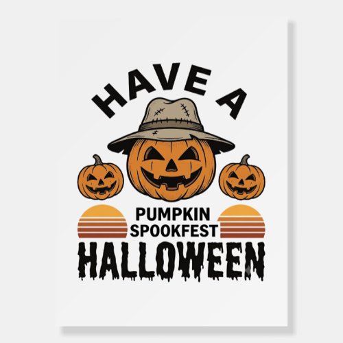 Spooky Pumpkin Halloween Vintage Engraving Shirt D Foam Board