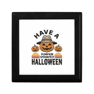 Spooky Pumpkin Halloween Vintage Engraving Shirt D Gift Box
