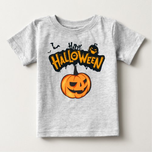 Spooky Pumpkin Happy Halloween  Baby T_Shirt