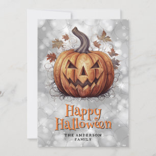 Spooky Pumpkin Happy Halloween Card