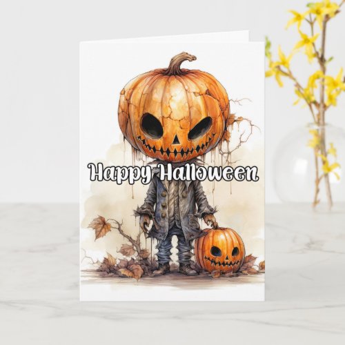 Spooky Pumpkin Happy Halloween Card