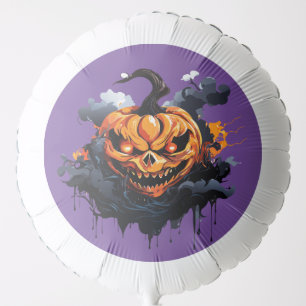 Spooky Pumpkin In Smoke Halloween Balloon