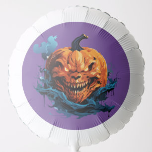 Spooky Pumpkin In Smoke Halloween Balloon