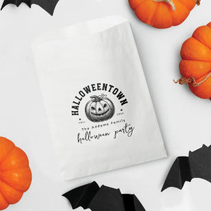Spooky Pumpkin Jack O Lantern Halloween Party Favor Bag
