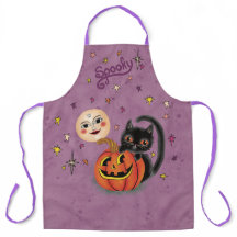 Spooky Pumpkin Kitten Moon - Light Purple