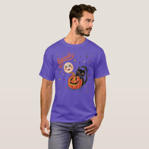 Spooky Pumpkin Kitten Moon T-Shirt