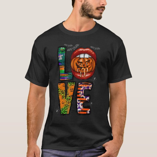 Spooky Pumpkin Love Halloween Night Creepy Spooky  T-Shirt (Front)