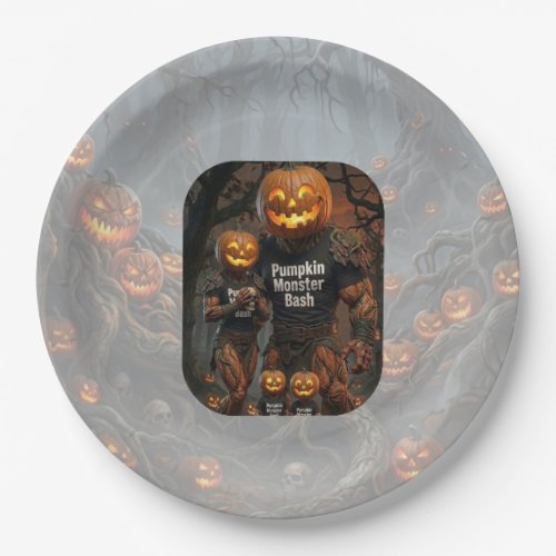 Spooky Pumpkin Monster Bash Halloween Party Paper Plates