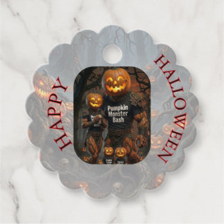 Spooky Pumpkin Monster Bash Halloween Thank You Fa Favor Tags