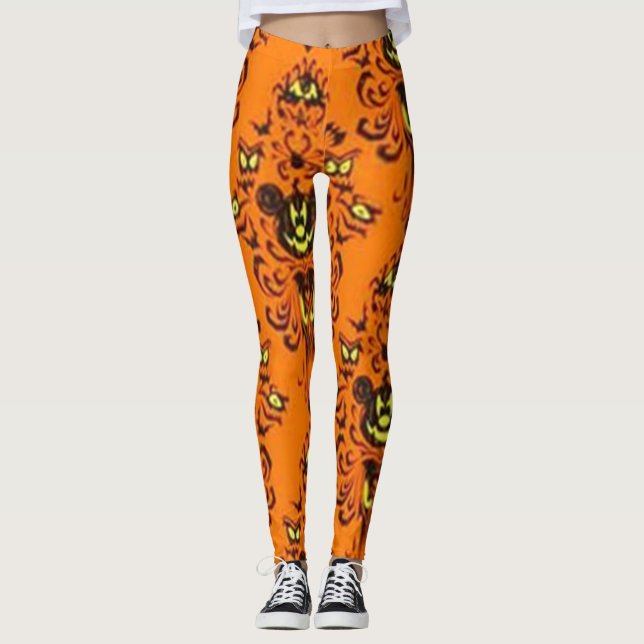 Spooky Pumpkin Mouse Leggings (Front)