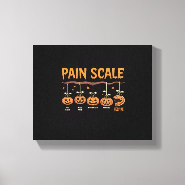 Spooky Pumpkin Pain Scale Trauma Nurse Triage Hall Canvas Print (Front)