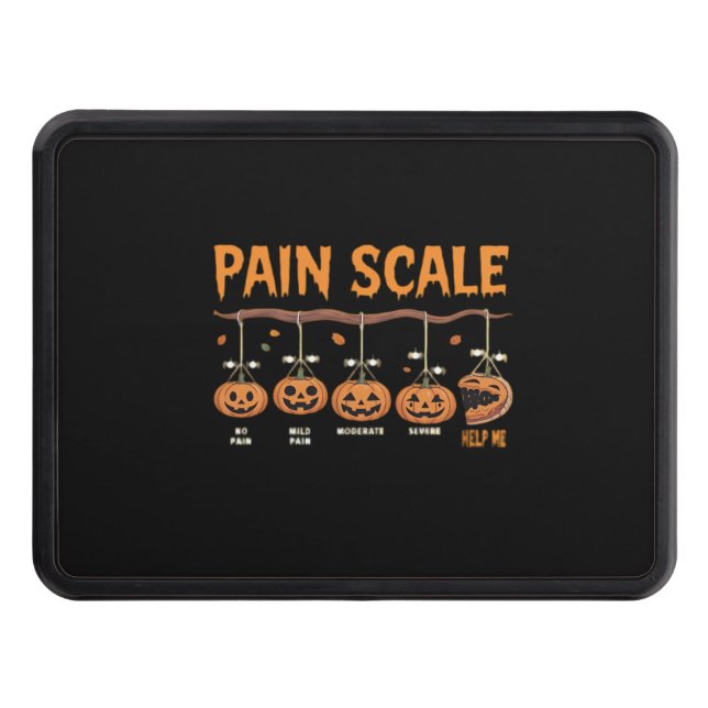 Spooky Pumpkin Pain Scale Trauma Nurse Triage Hall Hitch Cover (Front)