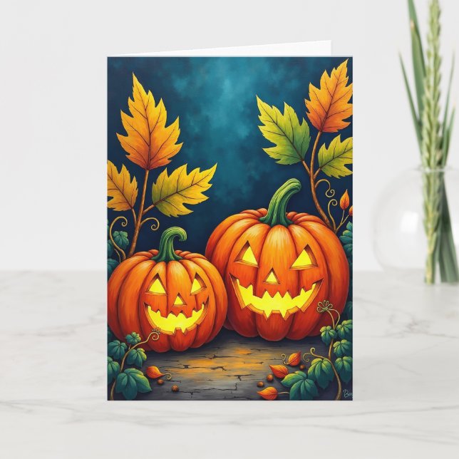 Spooky Pumpkin Pair Card (Front)