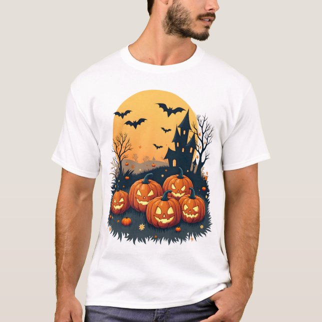 Spooky Pumpkin Patch � Retro Halloween Tee (Front)
