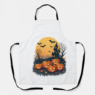 Spooky Pumpkin Patch � Retro Halloween Tee Apron