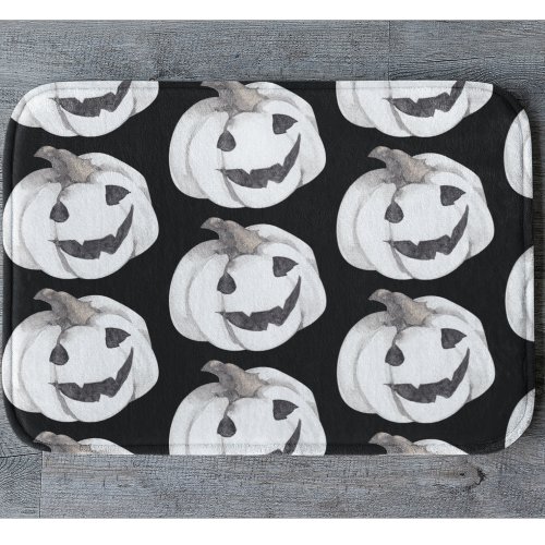 Spooky Pumpkin Pattern  Happy Halloween Bath Mat