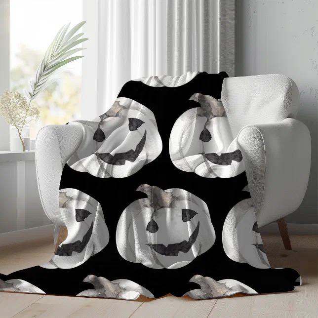 Spooky Pumpkin Pattern | Happy Halloween Fleece Blanket
