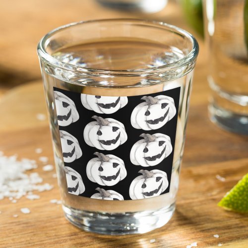 Spooky Pumpkin Pattern  Happy Halloween Shot Glass