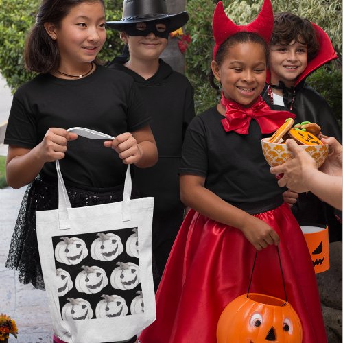 Spooky Pumpkin Pattern  Happy Halloween Tote Bag