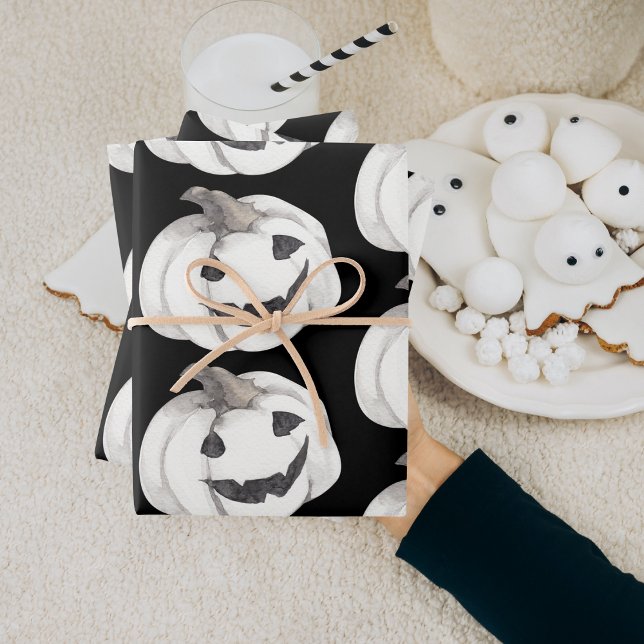 Spooky Pumpkin Pattern | Happy Halloween Wrapping Paper Sheets (Creator Uploaded)