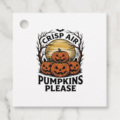 Spooky Pumpkin Shirt Vintage Engraving Fall Hallow Favor Tags