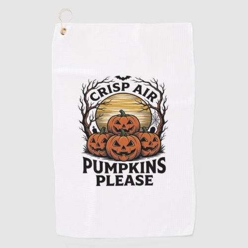 Spooky Pumpkin Shirt Vintage Engraving Fall Hallow Golf Towel