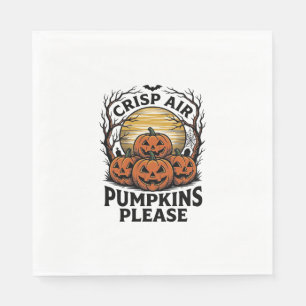 Spooky Pumpkin Shirt Vintage Engraving Fall Hallow Napkins