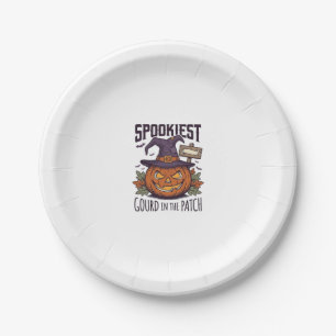 Spooky Pumpkin Shirt Vintage Engraving Halloween T Paper Plates