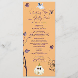 SPOOKY PUMPKIN SPIDER WEB AUTUMN GHOST HALLOWEEN MENU